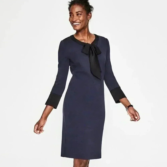 Boden Josie Bow Neck Dress - Picture 1 of 7